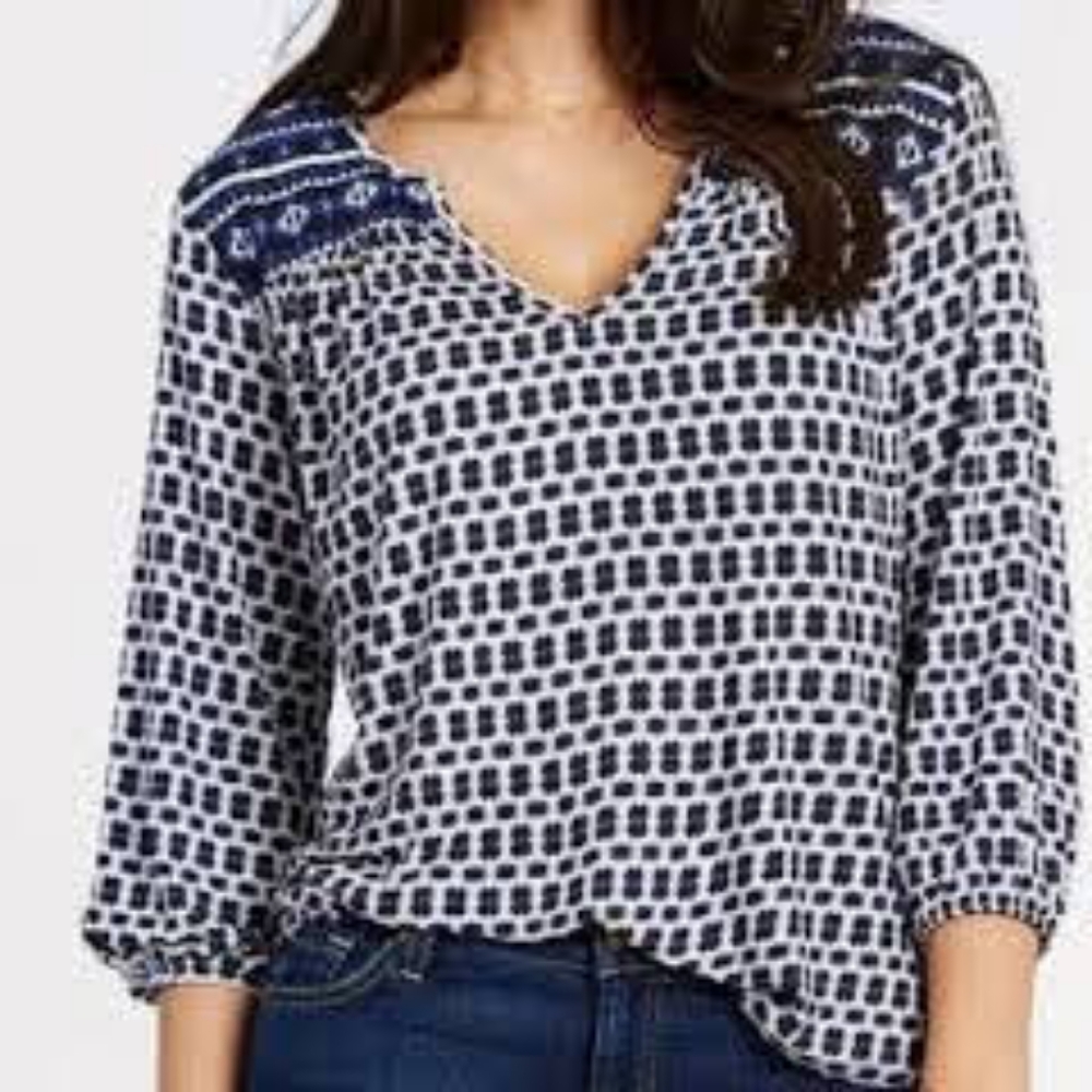 Sanctuary Size Medium Embroidered Shoulder Anabella Peasant Top Shirt Blouse